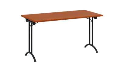 SLA 140 lak skládací jednací stůl 1394x700, deska 25 mm, podnož černý lak, deska třešeň šumavská